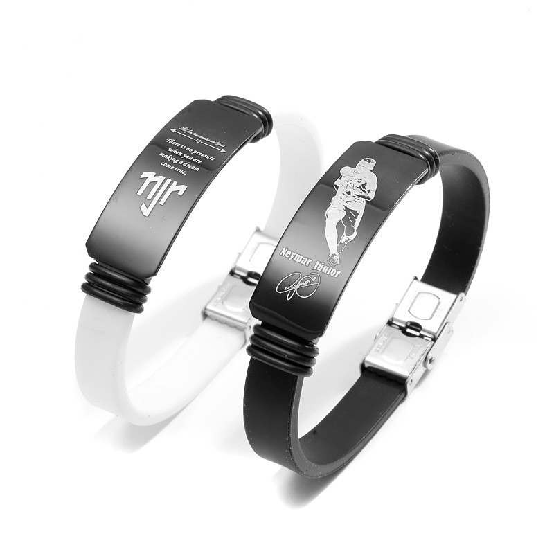 Soccer Star Player Bracelet | Stainless Steel Adjustable Bracelet for Men