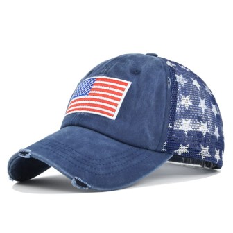 Soccer Team Style 3D American Flag Embroidered Baseball Cap for Sports Fans