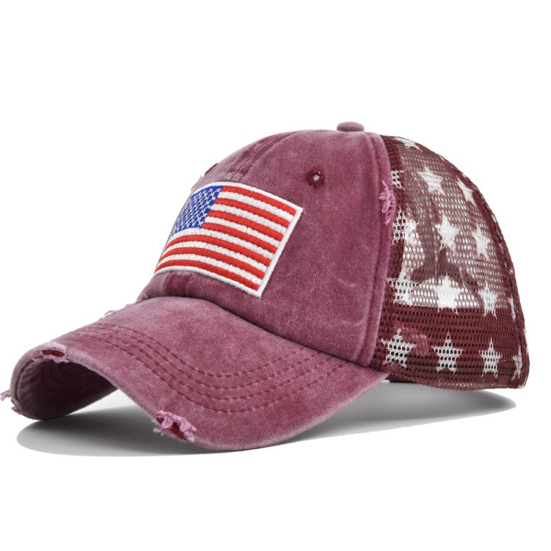 Soccer Team Style 3D American Flag Embroidered Baseball Cap for Sports Fans