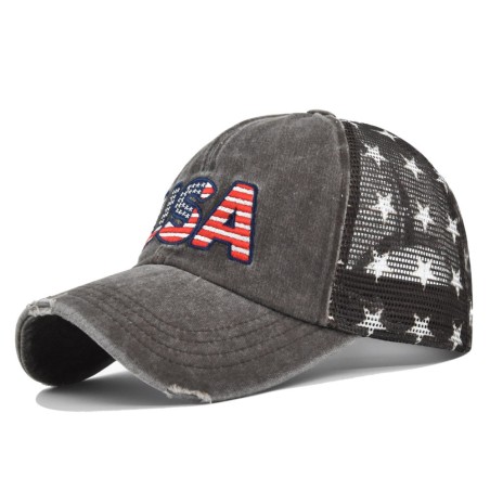 Soccer Team Style 3D American Flag Embroidered Baseball Cap for Sports Fans