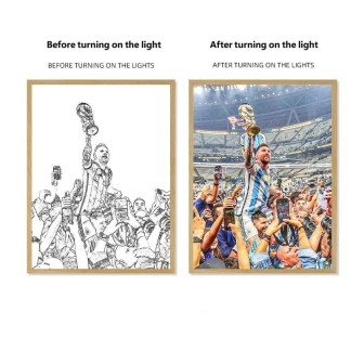 Soccer Star Light Painting Lamp Custom Picture Night Light for Fans 2