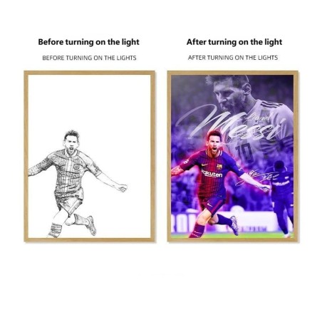 Soccer Star Light Painting Lamp Custom Picture Night Light for Fans