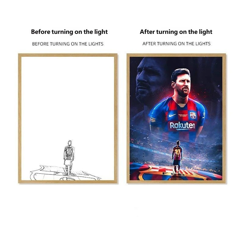 Soccer Star Light Painting Lamp Custom Picture Night Light for Fans