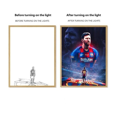 Soccer Star Light Painting Lamp Custom Picture Night Light for Fans