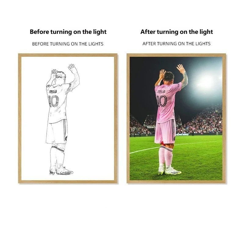 Soccer Star Light Painting Lamp Custom Picture Night Light for Fans