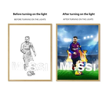 Soccer Star Light Painting Lamp Custom Picture Night Light for Fans