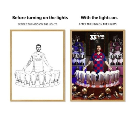 Soccer Star Light Painting Lamp Custom Picture Night Light for Fans