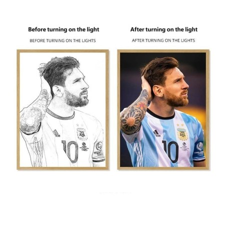 Soccer Star Light Painting Lamp Custom Picture Night Light for Fans