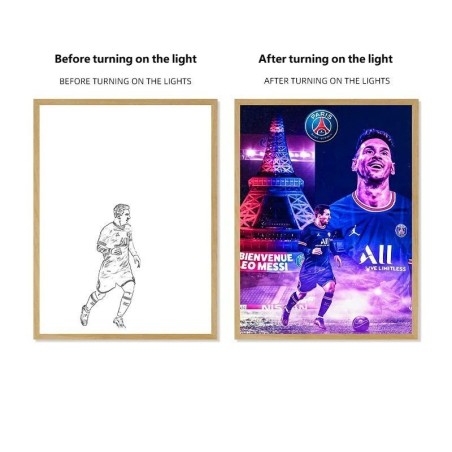 Soccer Star Light Painting Lamp Custom Picture Night Light for Fans