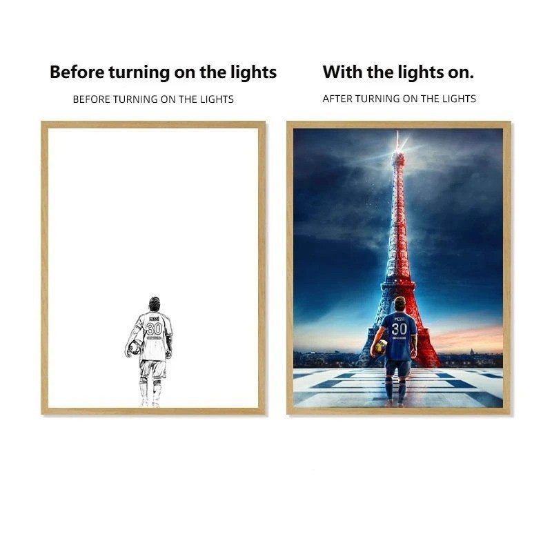 Soccer Star Light Painting Lamp Custom Picture Night Light for Fans