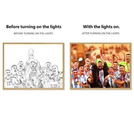 Soccer Star Light Painting Lamp Custom Picture Night Light for Fans