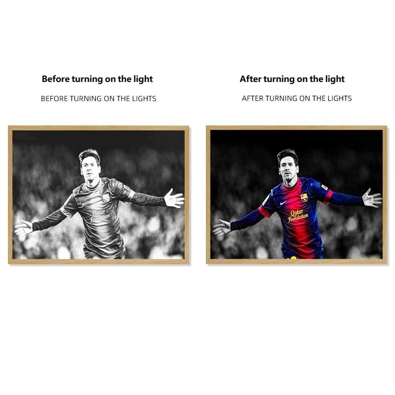 Soccer Star Light Painting Lamp Custom Picture Night Light for Fans