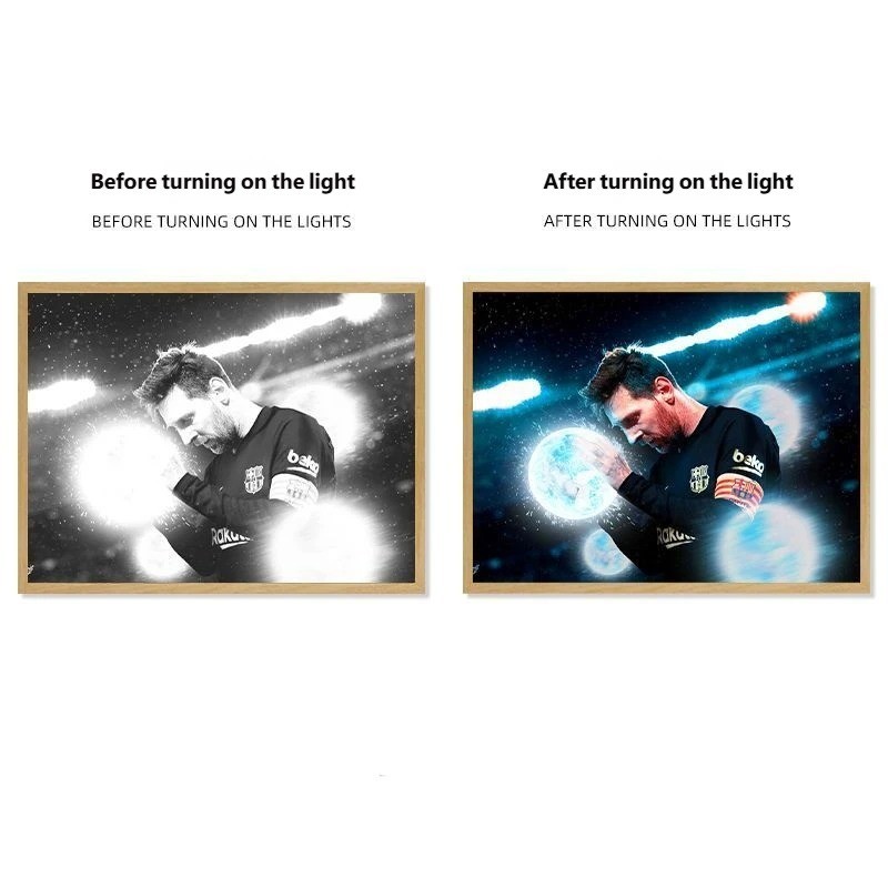 Soccer Star Light Painting Lamp Custom Picture Night Light for Fans