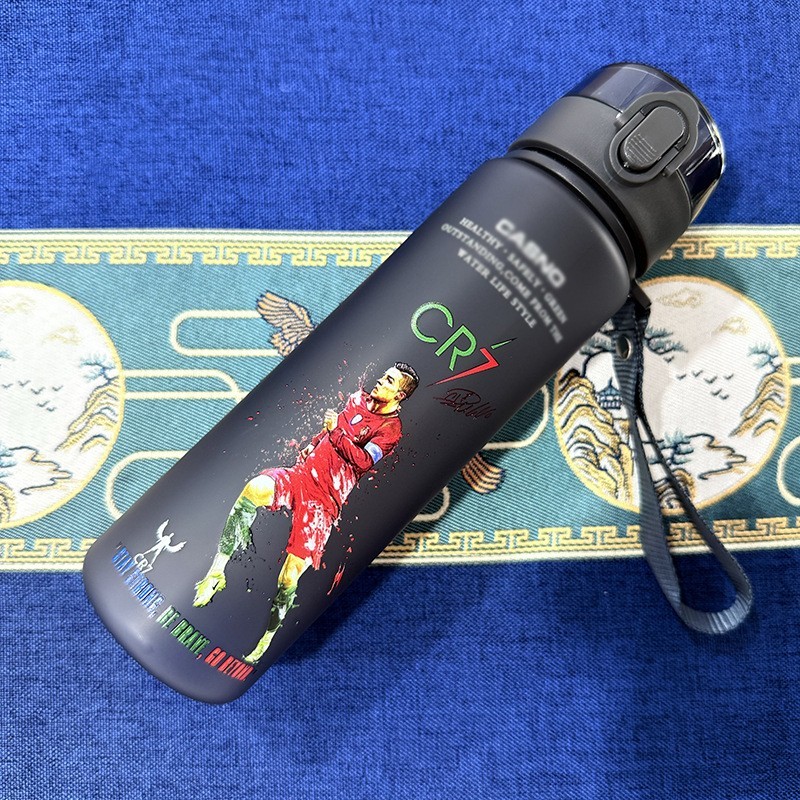 Frosted Water Bottle with Lid Space Cup Sports Water Cup for Soccer Fans & Tournaments