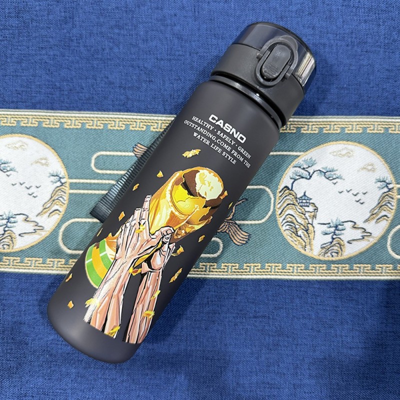 Frosted Water Bottle with Lid Space Cup Sports Water Cup for Soccer Fans & Tournaments