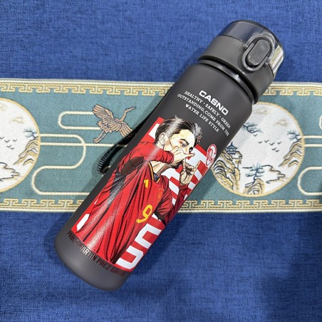 Frosted Water Bottle with Lid Space Cup Sports Water Cup for Soccer Fans & Tournaments