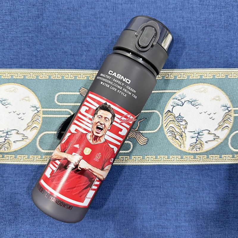 Frosted Water Bottle with Lid Space Cup Sports Water Cup for Soccer Fans & Tournaments