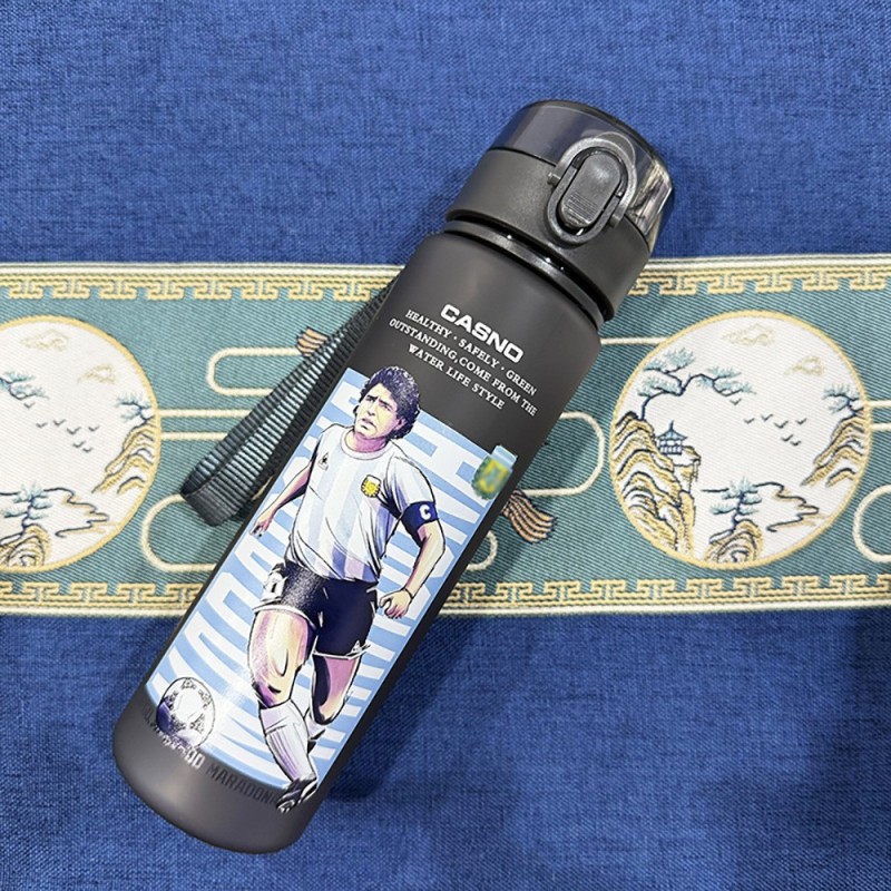 Frosted Water Bottle with Lid Space Cup Sports Water Cup for Soccer Fans & Tournaments