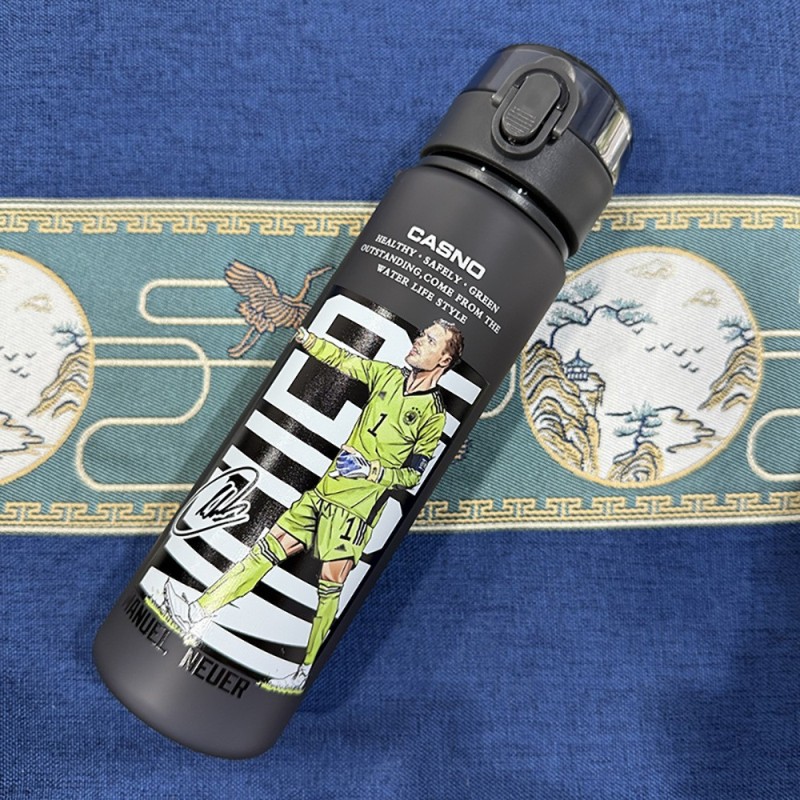 Frosted Water Bottle with Lid Space Cup Sports Water Cup for Soccer Fans & Tournaments