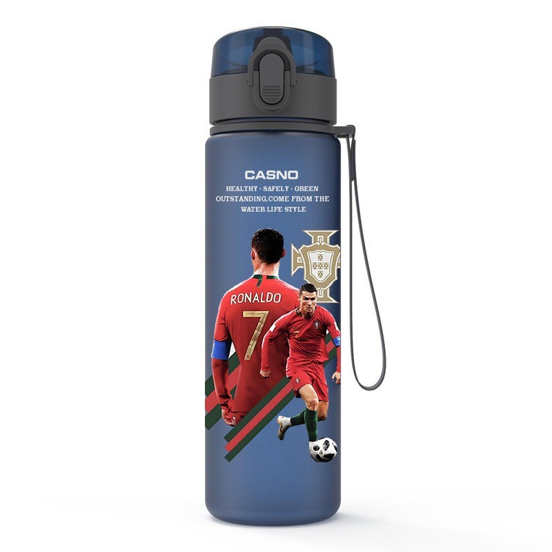 Frosted Water Bottle with Lid Space Cup Sports Water Cup for Soccer Fans & Tournaments