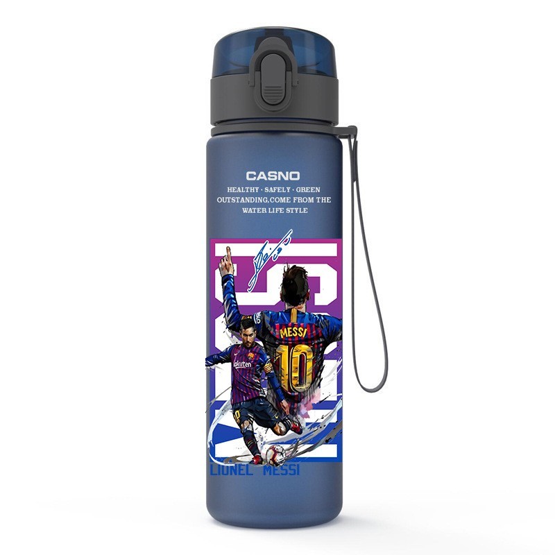 Frosted Water Bottle with Lid Space Cup Sports Water Cup for Soccer Fans & Tournaments