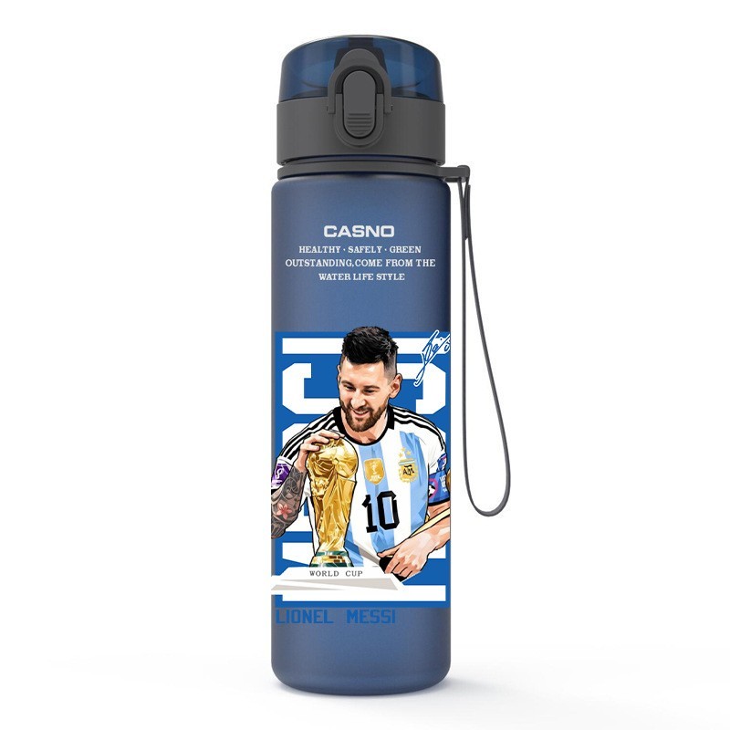 Frosted Water Bottle with Lid Space Cup Sports Water Cup for Soccer Fans & Tournaments