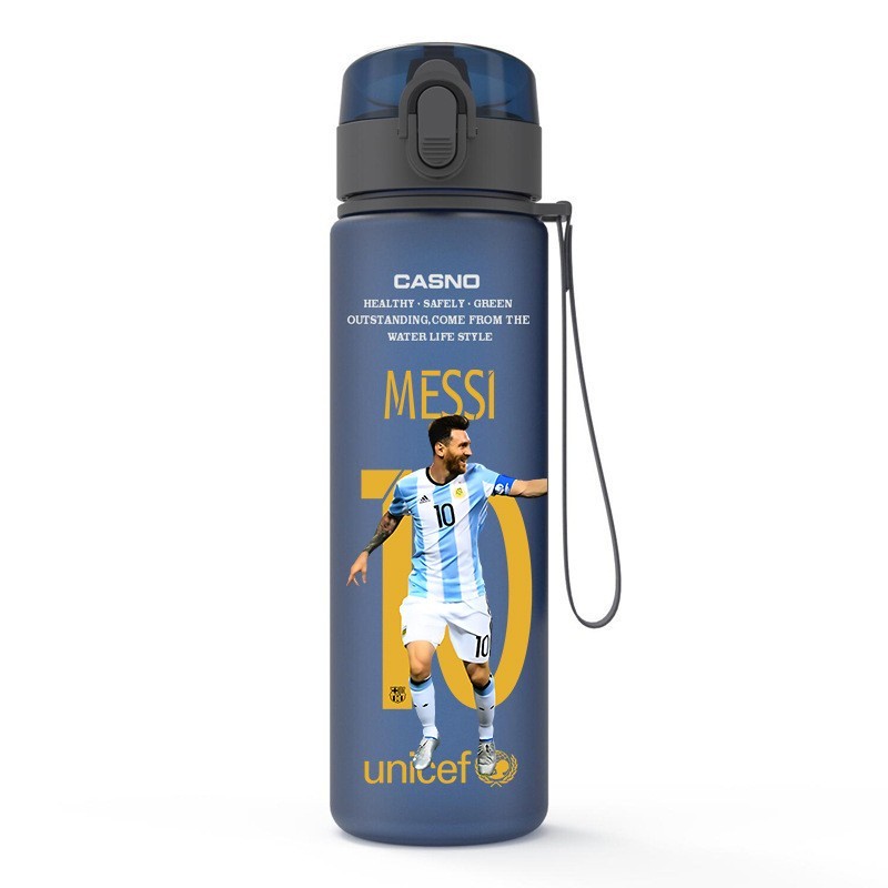 Frosted Water Bottle with Lid Space Cup Sports Water Cup for Soccer Fans & Tournaments