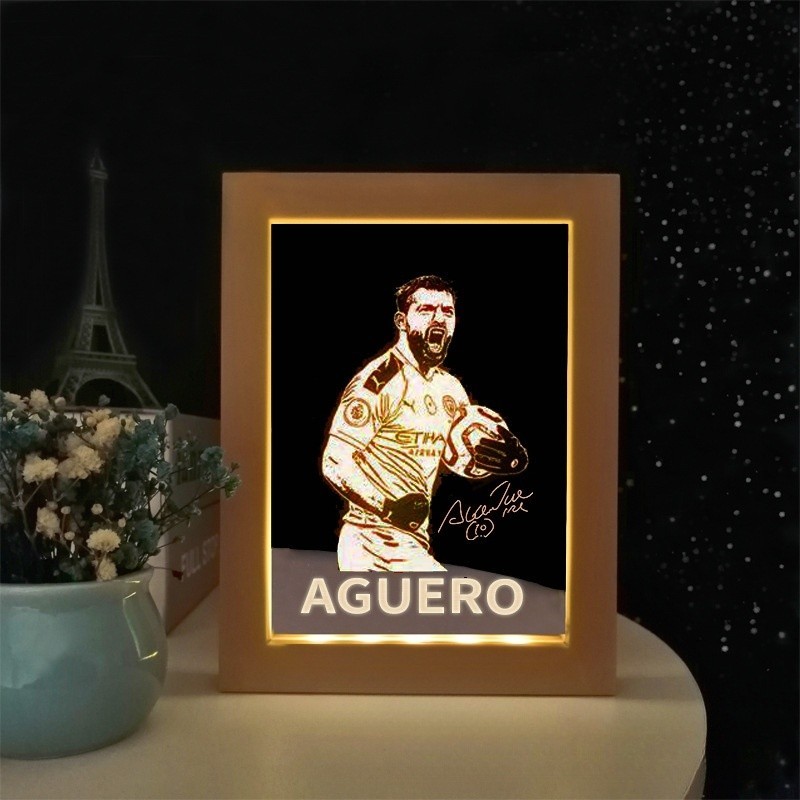 Custom Soccer Team Style Photo Frame Light Decorative Ornament