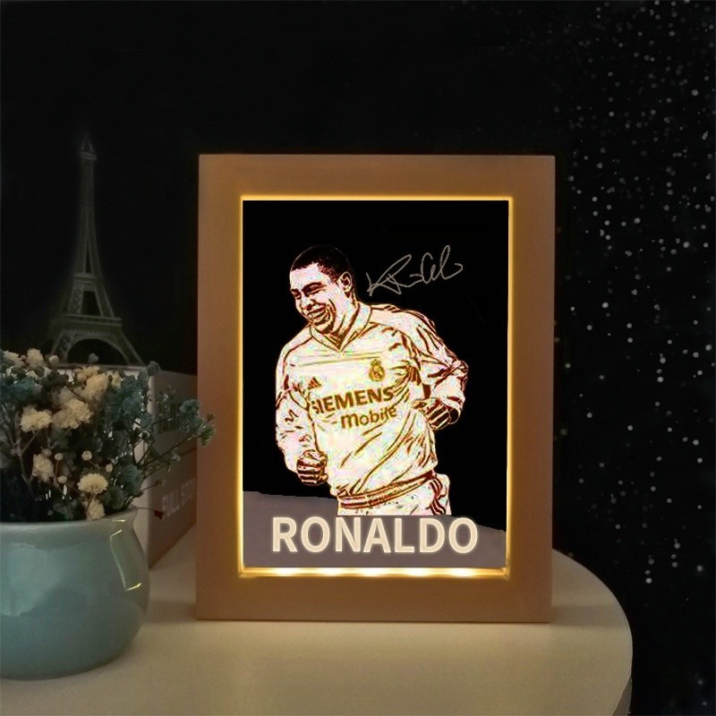 Custom Soccer Team Style Photo Frame Light Decorative Ornament
