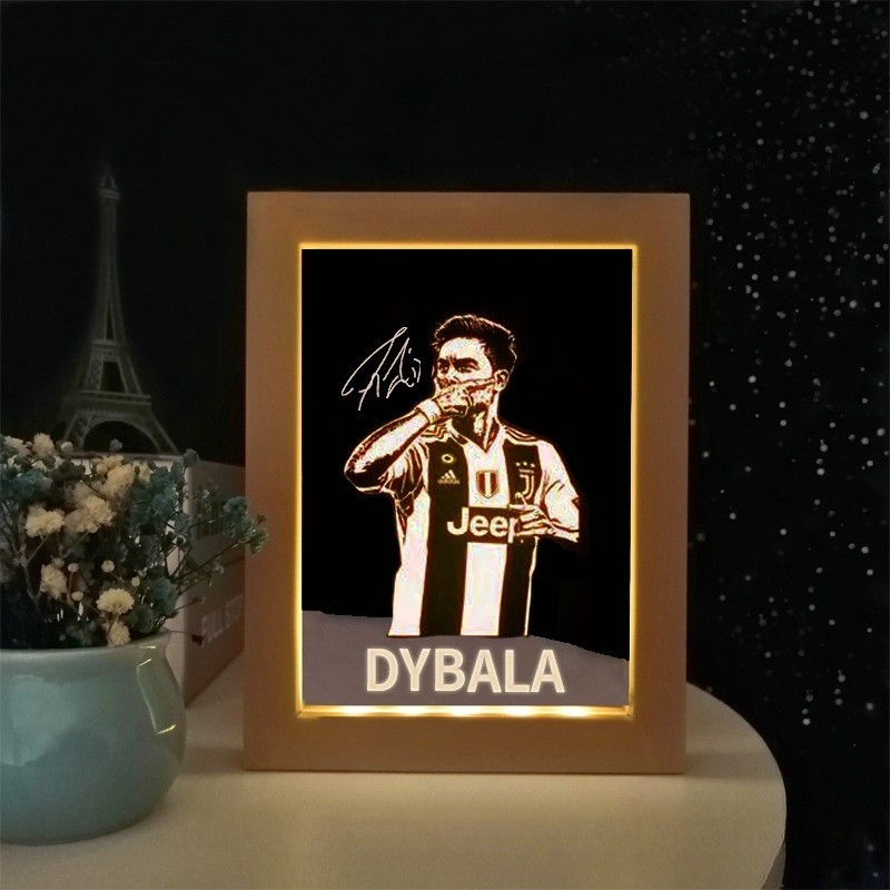 Custom Soccer Team Style Photo Frame Light Decorative Ornament