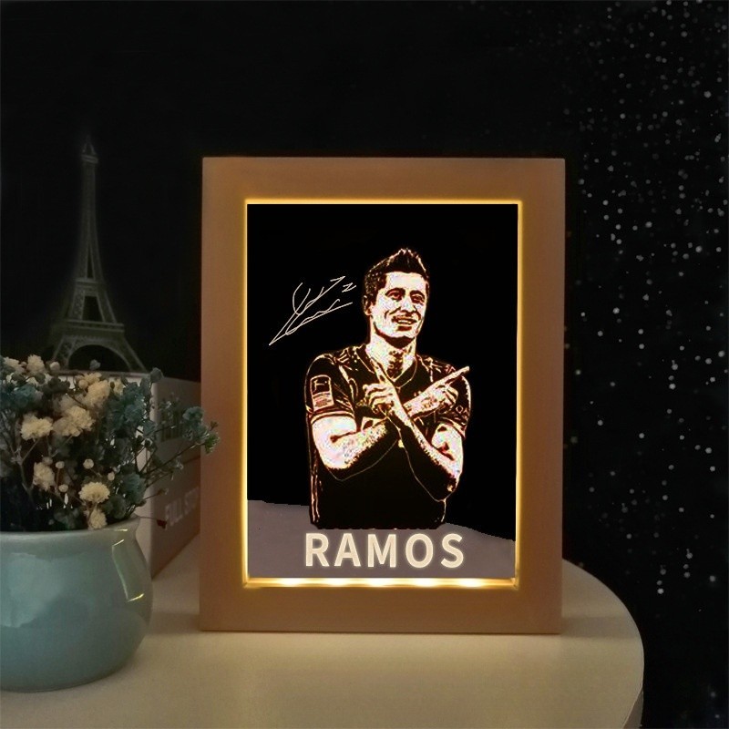 Custom Soccer Team Style Photo Frame Light Decorative Ornament