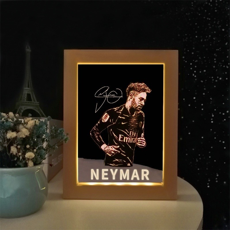 Custom Soccer Team Style Photo Frame Light Decorative Ornament