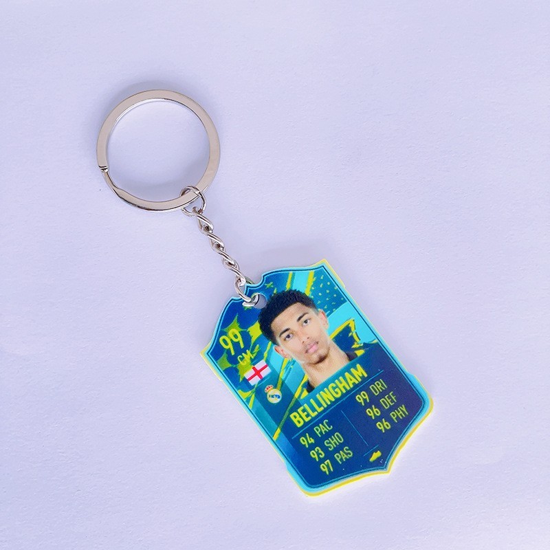 Soccer Game Score Card Acrylic Keychain Pendant Decorative Charm Ideal for Football Tournaments & Fans