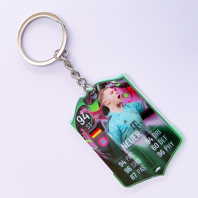 Soccer Game Score Card Acrylic Keychain Pendant Decorative Charm Ideal for Football Tournaments & Fans