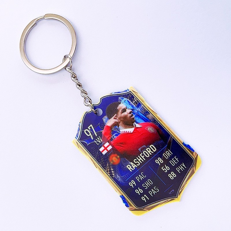 Soccer Game Score Card Acrylic Keychain Pendant Decorative Charm Ideal for Football Tournaments & Fans