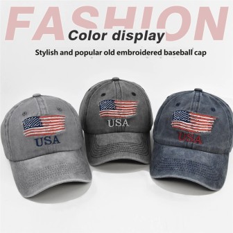 Vintage American Baseball Cap USA Embroidered Classic Hat for Soccer Tournament Fans