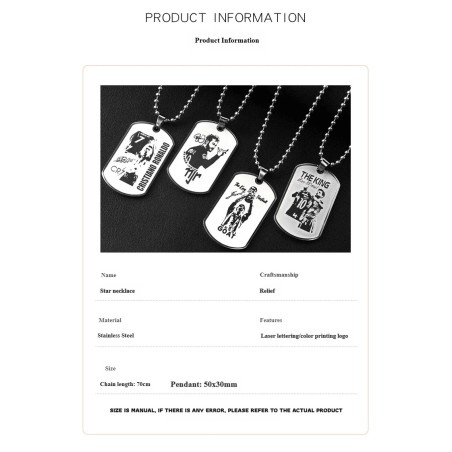 Personalized Football Star Inspired Titanium Steel Dog Tag Pendant | Soccer Fan Gift