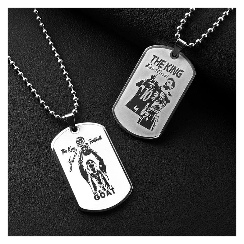 Personalized Football Star Inspired Titanium Steel Dog Tag Pendant | Soccer Fan Gift