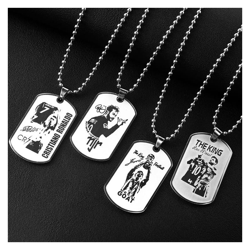 Personalized Football Star Inspired Titanium Steel Dog Tag Pendant | Soccer Fan Gift