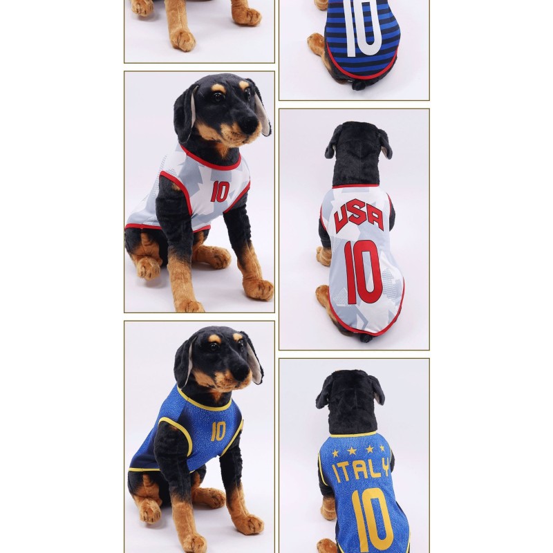 Soccer Team Inspired Pet Vest, Breathable Summer Dog Shirt for Small Breeds