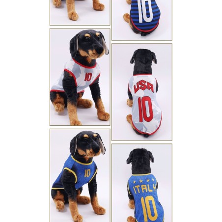 Soccer Team Inspired Pet Vest, Breathable Summer Dog Shirt for Small Breeds
