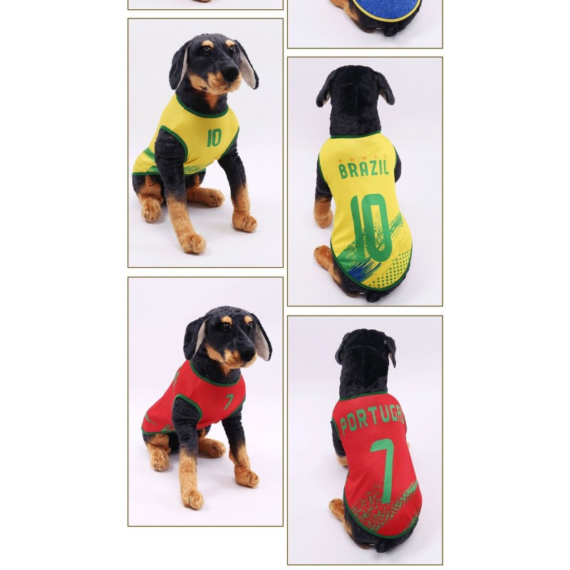 Soccer Team Inspired Pet Vest, Breathable Summer Dog Shirt for Small Breeds