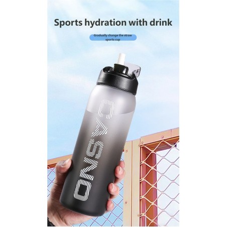 Large Capacity 1000ml Plastic Cup with Straw | Soccer Fan Sports Water Bottle
