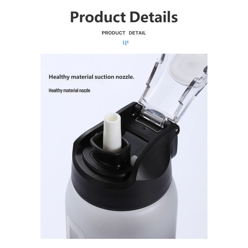 Large Capacity 1000ml Plastic Cup with Straw | Soccer Fan Sports Water Bottle