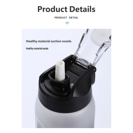 Large Capacity 1000ml Plastic Cup with Straw | Soccer Fan Sports Water Bottle