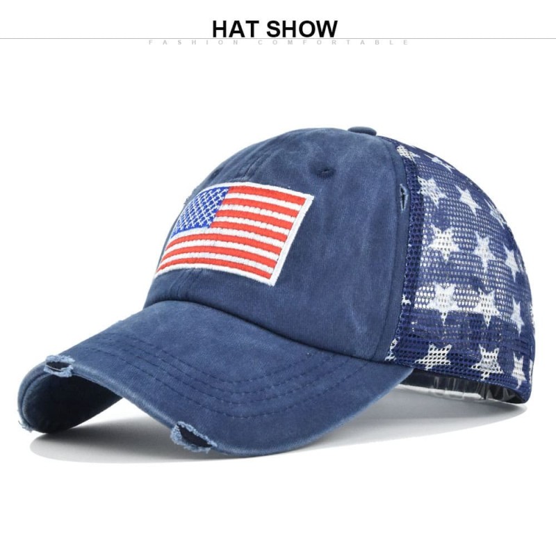 Soccer Team Style 3D American Flag Embroidered Baseball Cap for Sports Fans