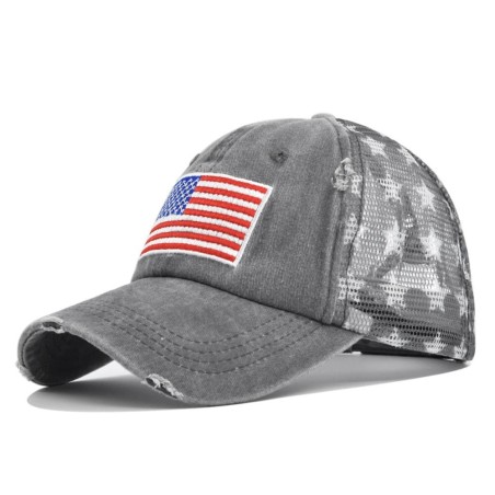 Soccer Team Style 3D American Flag Embroidered Baseball Cap for Sports Fans