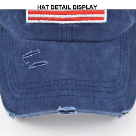 Soccer Team Style 3D American Flag Embroidered Baseball Cap for Sports Fans