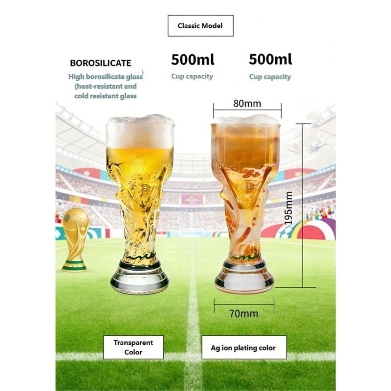 Soccer Championship Trophy Shaped Beer Mug | Creative Game Day Cup