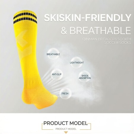 Thickened Towel Bottom Football Socks | Striped Over-the-Knee Long Soccer Socks